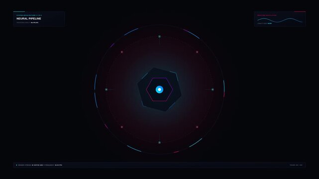 Neural Data Pipeline Architecture HUD Interface 4K Loop