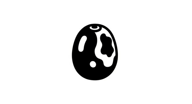 Black and white egg illustration graphic.