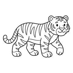 Obraz premium Cartoon tiger walking