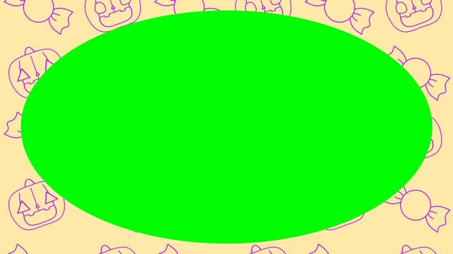 Halloween Frame Animation with Jack-o'-Lanterns and Candy