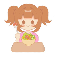 girl with salad
