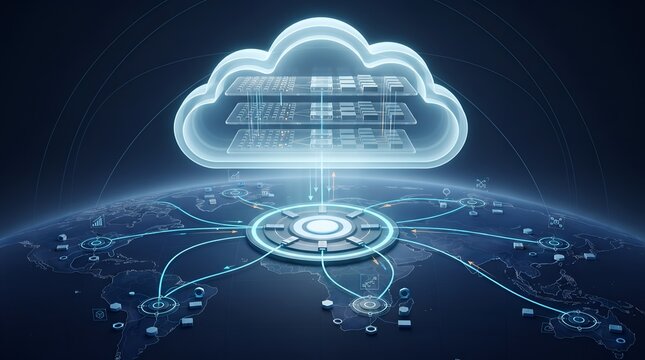 Centralized cloud data distribution network beaming information to global infrastructure map connections