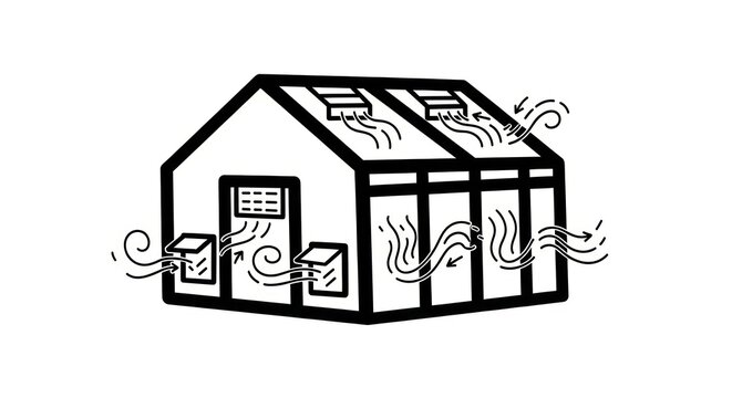 Ventilation system in a house.