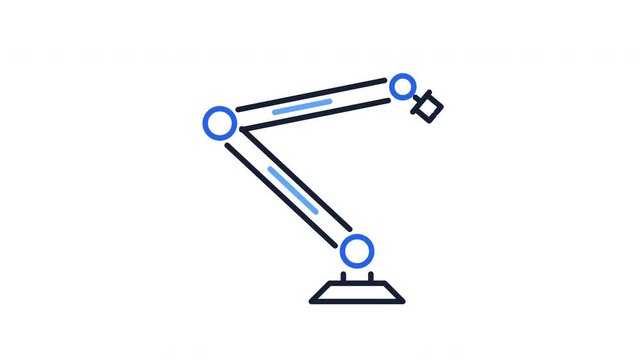 Industrial robot arm for automated manufacturing and assembly lines, with camera for quality control and precision tasks