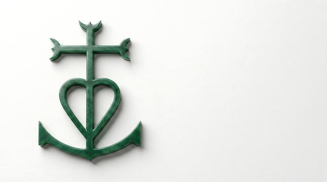 Green Camargue Cross Symbol of Faith Hope and Charity