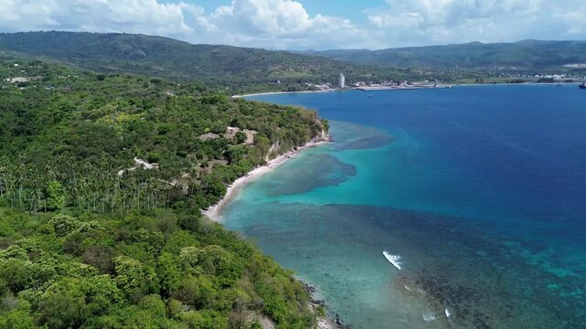 Cinematic Drone Footage of Tropical Beaches and Forested Coastline