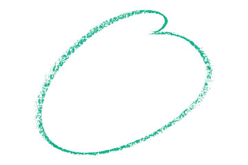 Fototapeta premium The circle highlighted with a green colored pencil is isolated on a transparent background.
