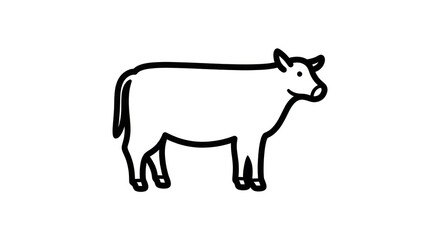 Simple line drawing of a cow.