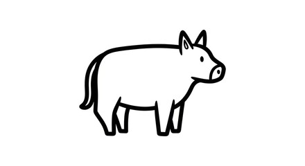 Simple line drawing of a pig. © Ce