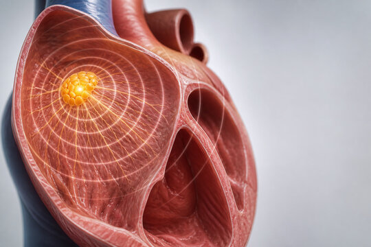 Sinoatrial node firing in right atrial wall