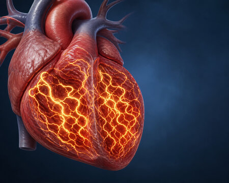 Chaotic Electrical Activity Across Ventricles of Human Heart