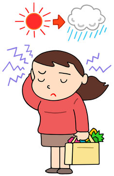 健康障害のイラスト - 天気痛・気象病・健康障害