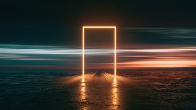Glowing portal opens to a world of motion, light, and reflections