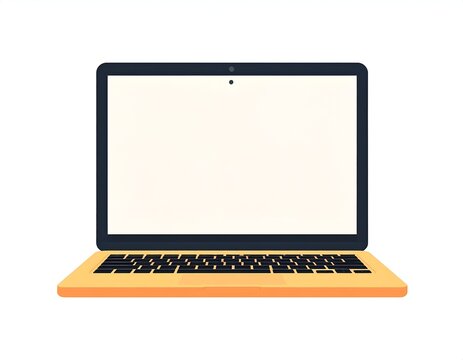 Gold and silver laptop mockup with blank screen.