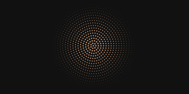 Collection of circular wave and dot vector icons. Circular ripple graphic design elements.