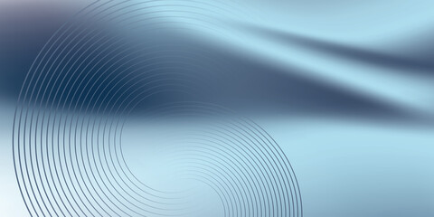 Naklejka premium Modern abstract blue gradient background featuring overlapping concentric circular line patterns, soft flowing waves, and smooth gradients