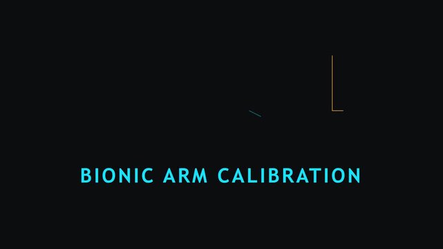 Bionic arm calibration interface: futuristic medical technology and cybernetic prosthetic system animation 4k