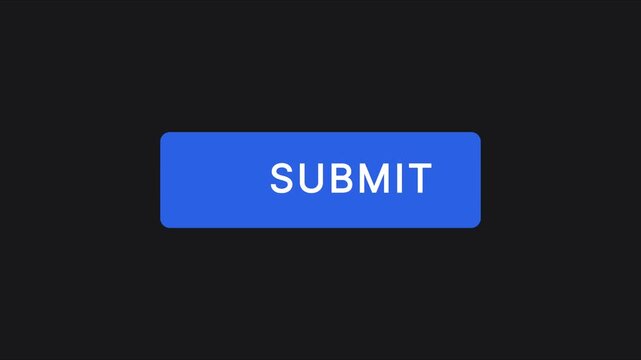 Blue submit button ui for web and mobile app interface animation 4k