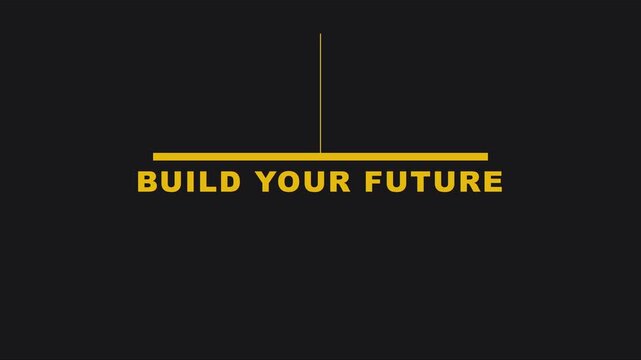 Build your future minimalist motion animation with bold typography and dynamic line for corporate presentations 4k