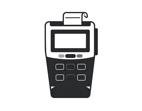 Handheld POS payment terminal icon vector illustration.