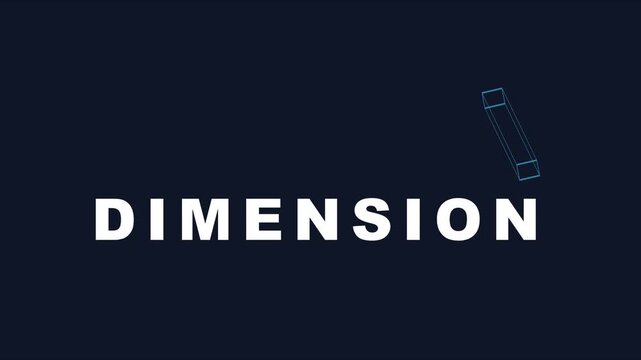 Dimension minimalist motion with animated 3 d wireframe cube on dark animation 4k background, motion 3d