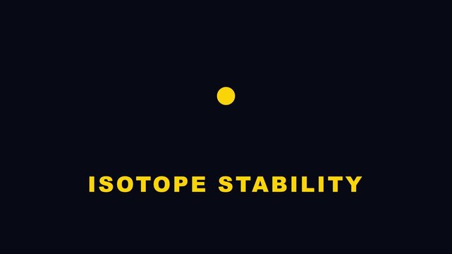 Isotope stability concept animation: scientific atomic structure motion for physics education and research 4k