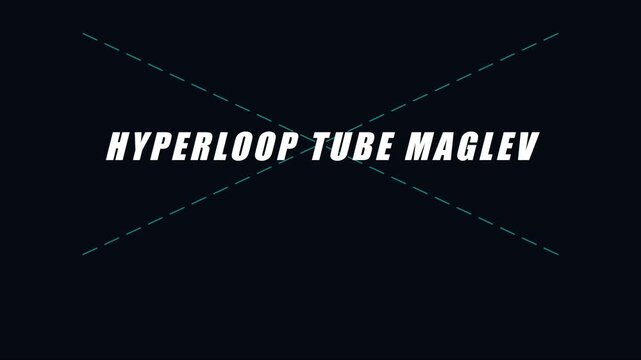Hyperloop tube maglev technology concept: futuristic high-speed transportation system animation 4k
