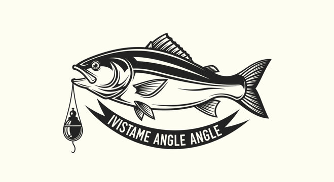 A vintage style illustration of a fish with a fishing lure