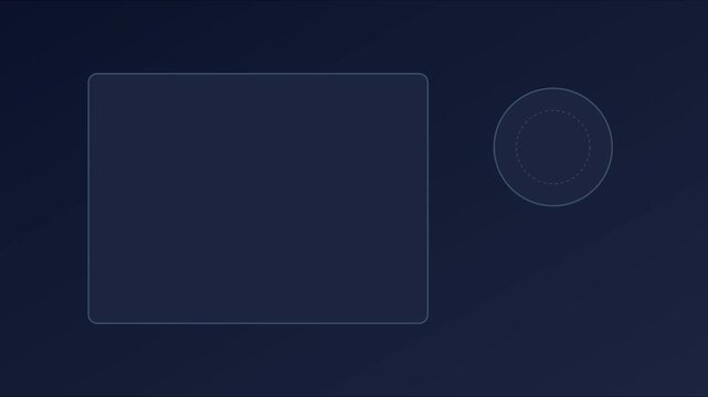 Minimalist digital hud interface with rotating radar scan and rectangular frame for data visualization and tech motion animation 4k