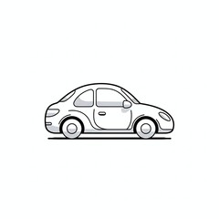 Fototapeta premium Minimalist line drawing of a vintage car.