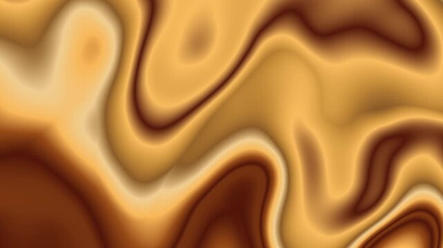 Warm Caramel Gold Liquid Topography - Smooth Ochre Sand Swirl Motion Loop