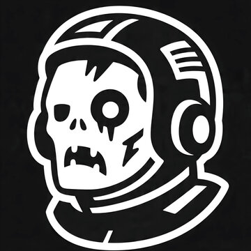 Zombie pilot character logo illustration with helmet on isolated background