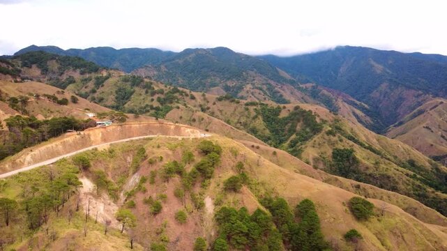 Expansive Mountain Panorama with Winding Road in the Philippines
