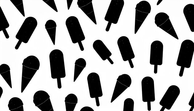 Black ice cream cone silhouettes hidden key pattern