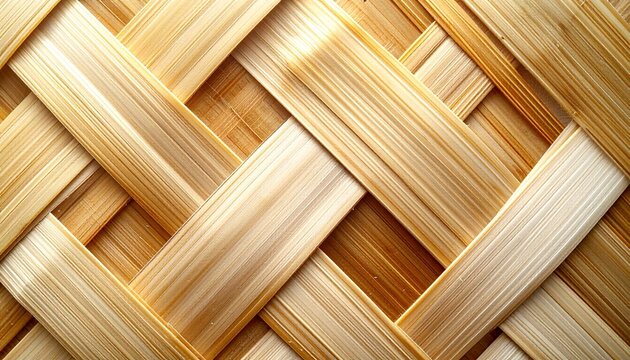 Woven bamboo straw diagonal textured pattern