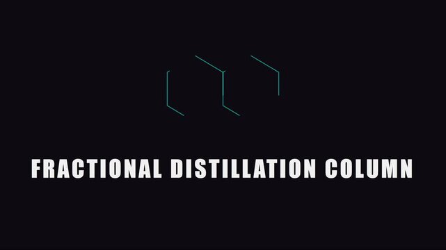 Fractional distillation column educational diagram with animated chemical engineering process flow animation 4k