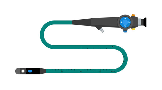 Medical Endoscope Camera on White Background - Diagnostic Tool