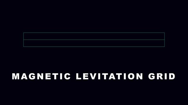 Magnetic levitation grid concept: futuristic tech interface and digital engineering motion animation 4k