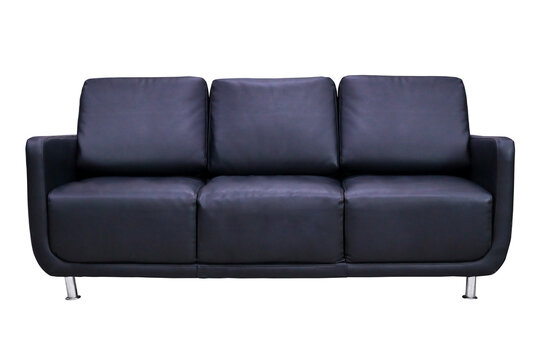 Black leather sofa armchair
