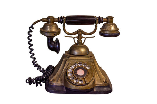 Antique old  scratched telephone