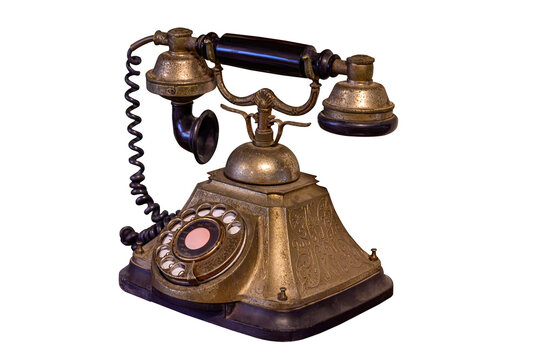 Antique old  scratched telephone
