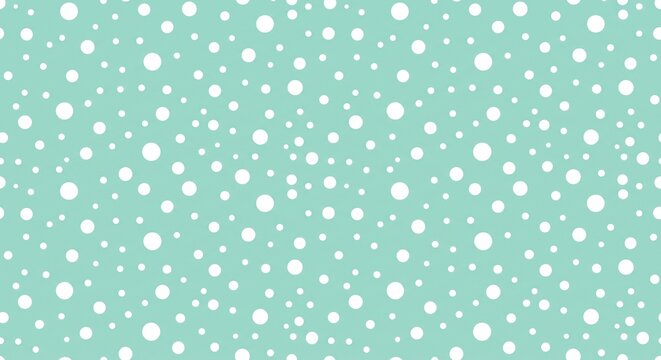 Light blue seamless pattern with white falling snowflakes and dots, snowflake