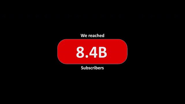 Animated 50 billion subscriber counter showing massive audience growth and a major subscriber milestone for social media content, digital marketing, analytics, promotional videos, and creator projects