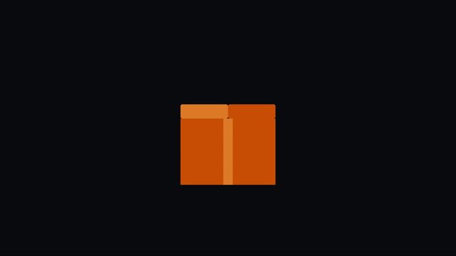 Minimalist geometric animation: yellow triangle transforming into orange square on 4k black background