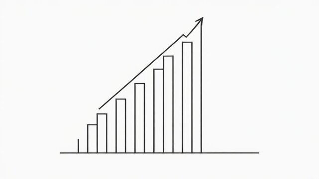 Dynamic bar graph growth and financial data visualization animation