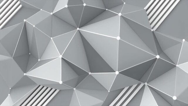 abstract geometric surface transformation in monochrome 3d animation