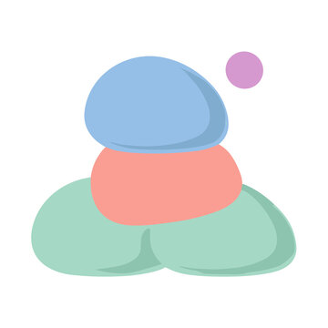 Abstract stacked shapes with a circle