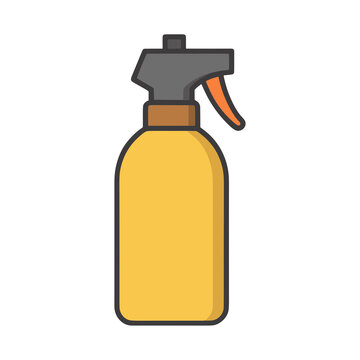 Yellow spray bottle with grey and orange trigger