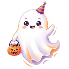 Fototapeta premium Cute Friendly Halloween Ghost Character