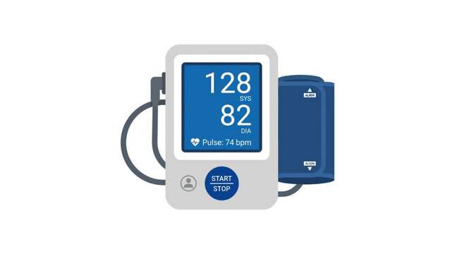 Digital Blood Pressure Monitor Isolated Transparent Background